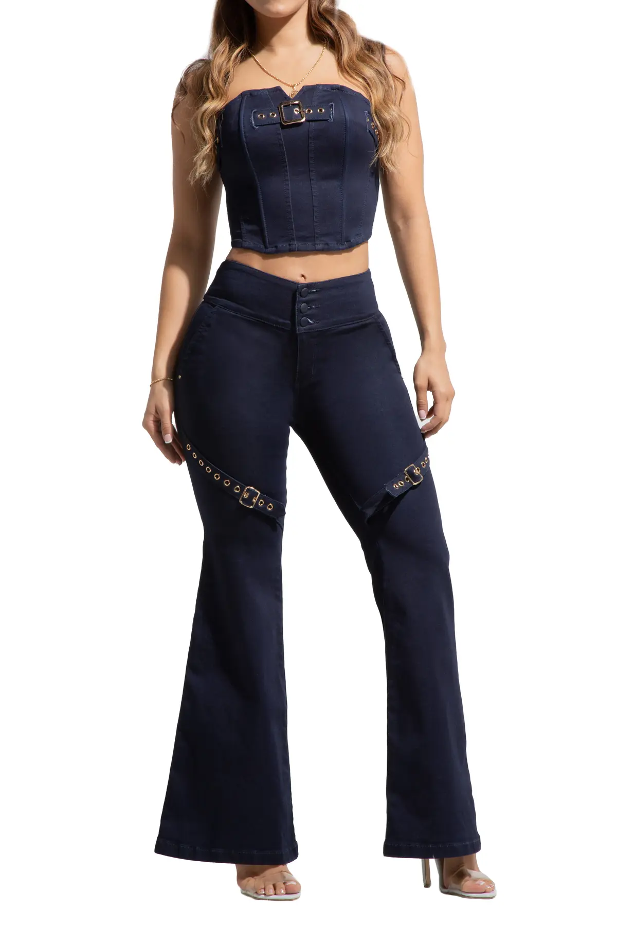 Jean ENE2 Ref. 90743 azul oscuro con detalles metálicos