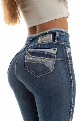 Miniatura: Detalle bolsillo trasero jean Lowell azul